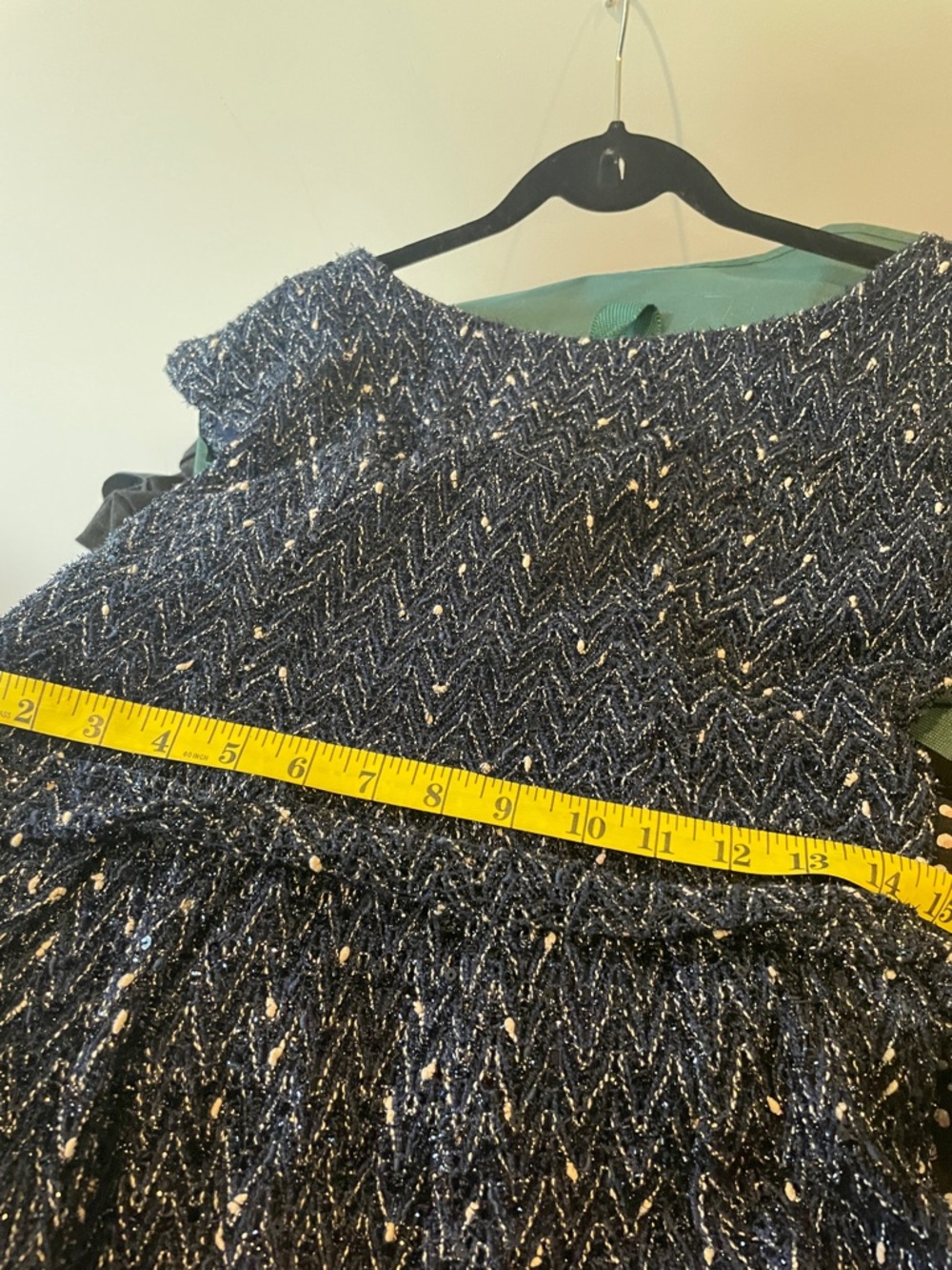 Eva Franco Navy Metallic Tweed Dress - Picture 7 of 8